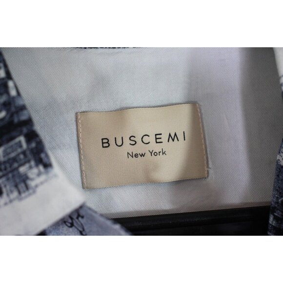 Buscemi Mens 48 New York Print Loop Open Collar AOP Button Up Shirt N1280 - Picture 5 of 7